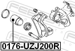 Piston, brake caliper 0176-UZJ200R