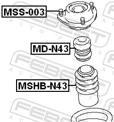 FEBEST MSS-003 Suspension Strut Support Mount