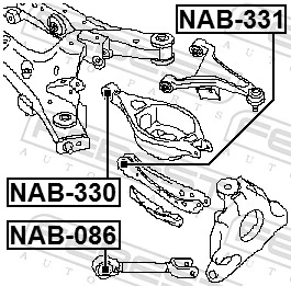 FEBEST NAB-331 Mounting, control/trailing arm