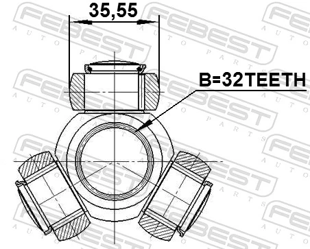 Spider Assembly, drive shaft 0416-DJ24