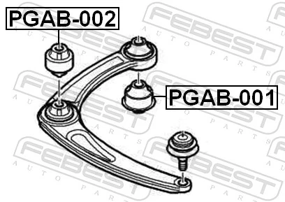 Mounting, control/trailing arm PGAB-002