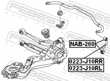 FEBEST NAB-260 Mounting, control/trailing arm