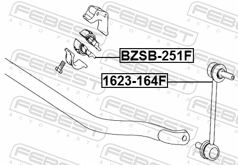 FEBEST BZSB-251F Mounting, stabiliser bar