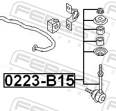 FEBEST 0223-B15 Link/Coupling Rod, stabiliser bar