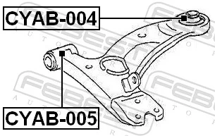 Mounting, control/trailing arm CYAB-005