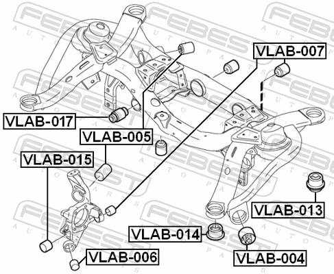 Mounting, control/trailing arm VLAB-015