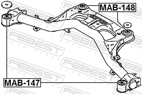 FEBEST MAB-147 Bushing, axle beam