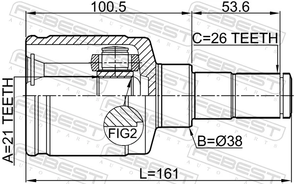 FEBEST 0711-LIALH Joint Kit, drive shaft