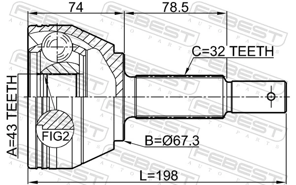 FEBEST 0210-Y62 Joint Kit, drive shaft