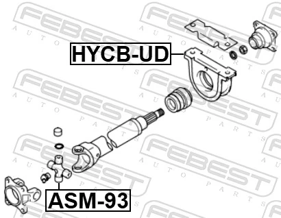 FEBEST HYCB-UD Bearing, propshaft centre bearing