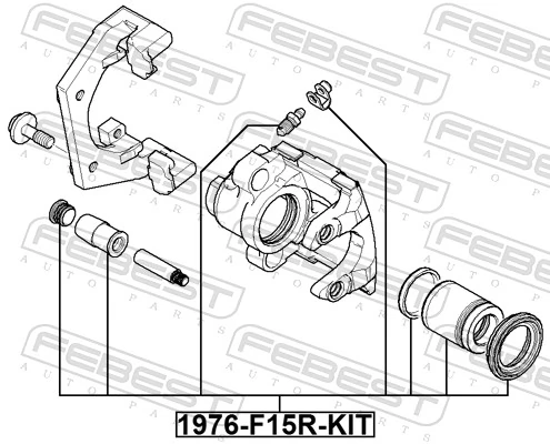 Repair Kit, brake caliper 1976-F15R-KIT