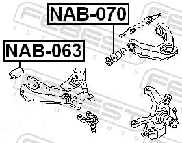 Mounting, control/trailing arm NAB-070