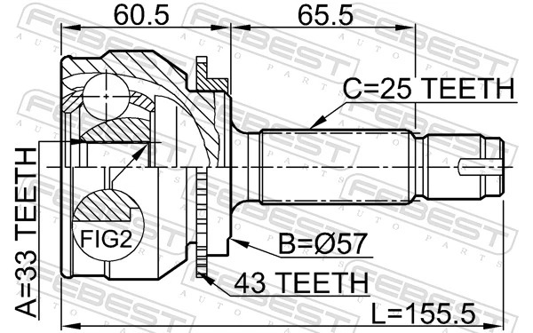 FEBEST 0410-044A43 Joint Kit, drive shaft