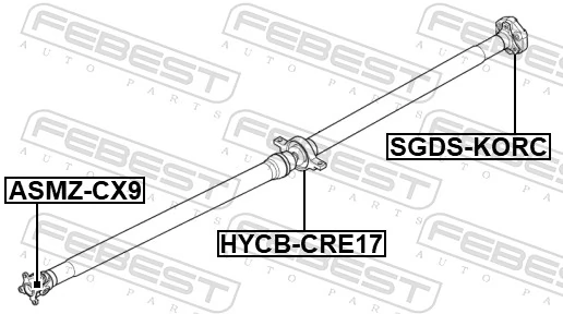 Bearing, propshaft centre bearing HYCB-CRE17