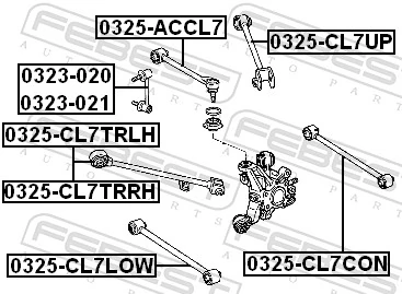 Control/Trailing Arm, wheel suspension 0325-ACCL7
