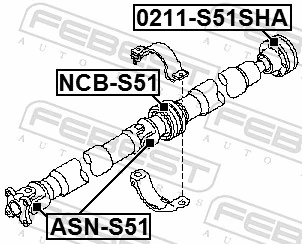FEBEST ASN-S51 Joint, propshaft