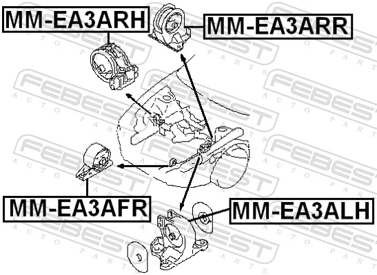 FEBEST MM-EA3ARH Mounting, engine
