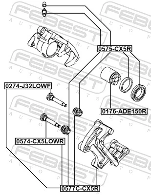 FEBEST 0577C-CX5R Brake Caliper Bracket Set