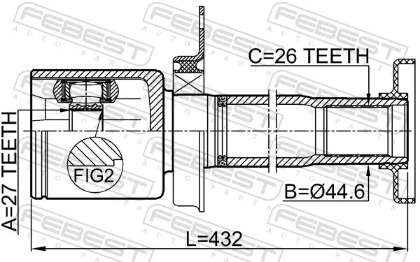 Joint Kit, drive shaft 2311-TR5RH