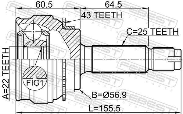 Joint Kit, drive shaft 0410-CSA43