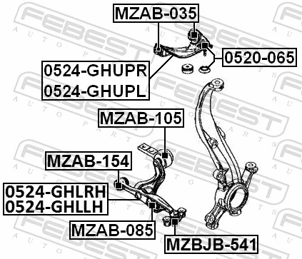 Control/Trailing Arm, wheel suspension 0524-GHUPL