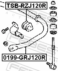 FEBEST TSB-RZJ120R Mounting, stabiliser bar