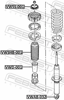 FEBEST VWSHB-001 Protective Cap/Bellow, shock absorber