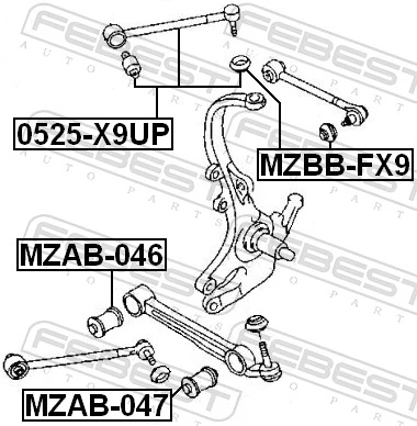 FEBEST 0525-X9UP Control/Trailing Arm, wheel suspension