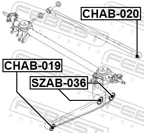 Mounting, control/trailing arm CHAB-020
