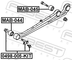 Mounting, control/trailing arm MAB-045