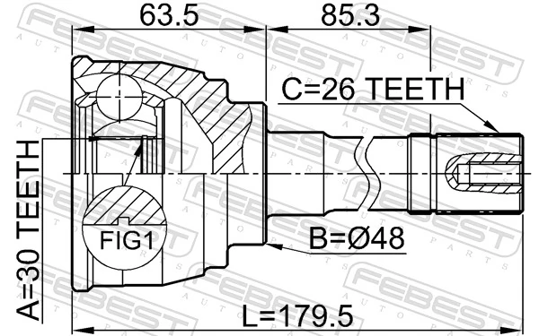 Joint Kit, drive shaft 0710-034