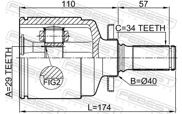 FEBEST 1011-EVATLH Joint Kit, drive shaft