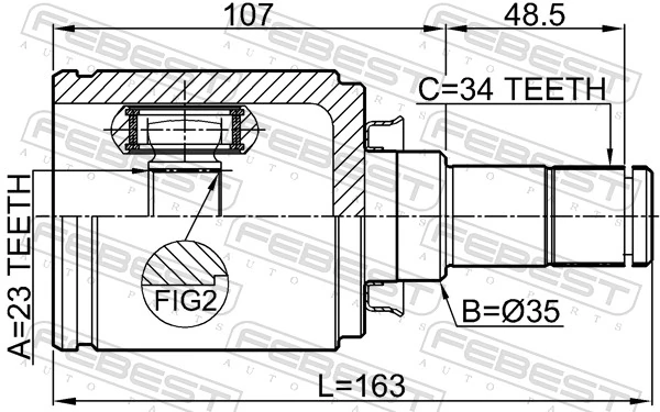 Joint Kit, drive shaft 1811-A16RH