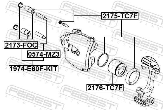 Piston, brake caliper 2176-TC7F