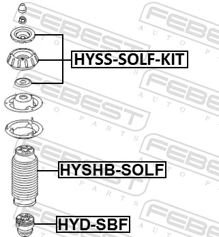 Repair Kit, suspension strut support mount HYSS-SOLF-KIT