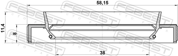 FEBEST 95HBY-40580811R Shaft Seal, drive shaft