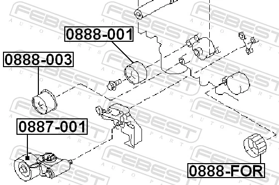 FEBEST 0887-001 Tensioner Pulley, V-ribbed belt