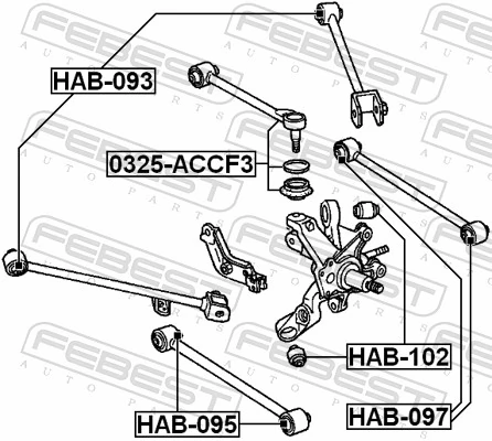 Control/Trailing Arm, wheel suspension 0325-ACCF3