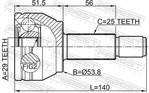 FEBEST 0510-M2 Joint Kit, drive shaft
