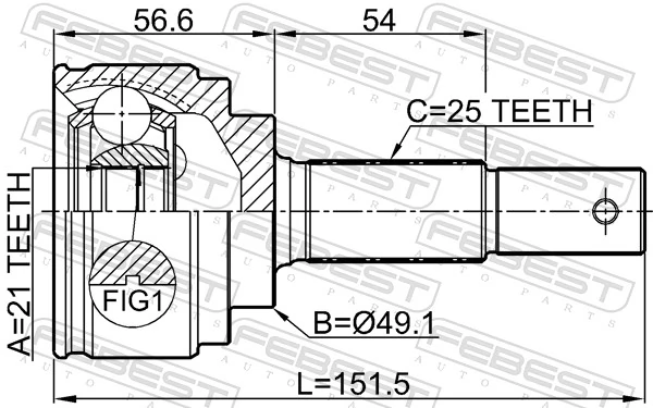 FEBEST 0210-K13K Joint Kit, drive shaft