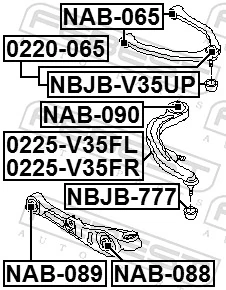 Control/Trailing Arm, wheel suspension 0225-V35FL