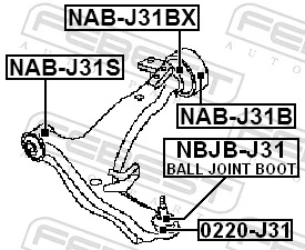 Mounting, control/trailing arm NAB-J31B
