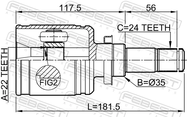 FEBEST 0511-BL16MTLH Joint Kit, drive shaft