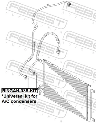 FEBEST RINGAH-038-KIT Sealing Ring, refrigerant line