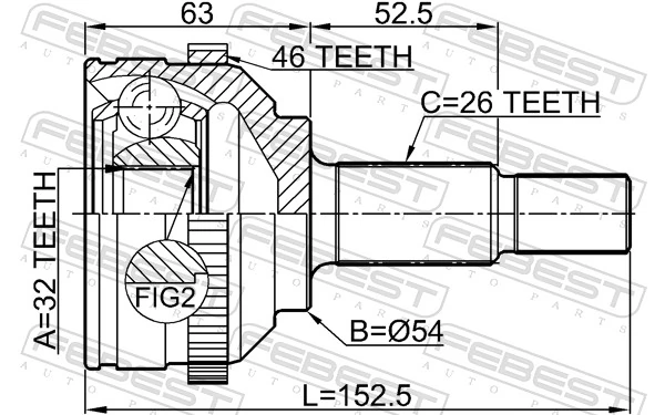 Joint Kit, drive shaft 2010-SEBA46