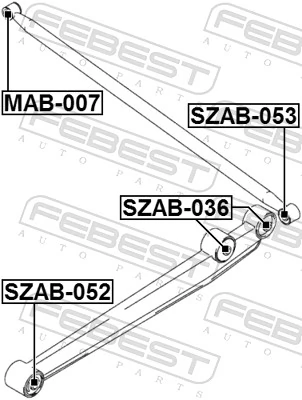 Mounting, control/trailing arm SZAB-052