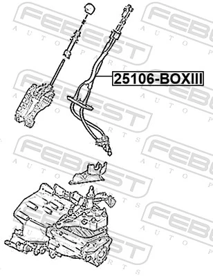 FEBEST 25106-BOXIII Cable Pull, manual transmission