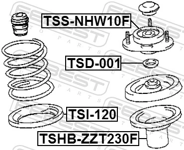FEBEST TSS-NHW10F Suspension Strut Support Mount