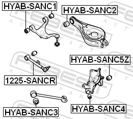 Mounting, control/trailing arm HYAB-SANC4