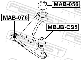 Mounting, control/trailing arm MAB-056